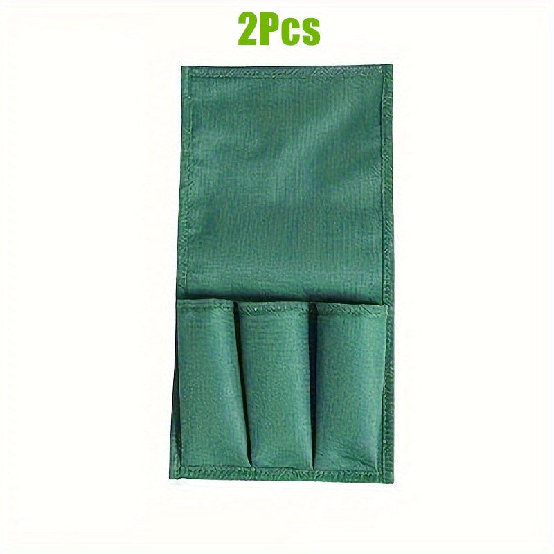 2pcs Durable Oxford Cloth Garden Kneeler Storage Bag, Square, Washable, with 3 Pockets, for Lawn Planting and Gardening Tool Storage