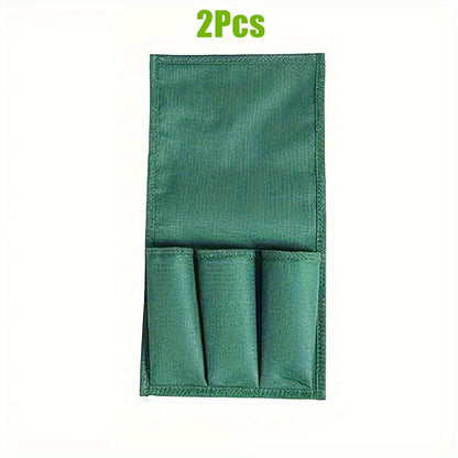 2pcs Durable Oxford Cloth Garden Kneeler Storage Bag, Square, Washable, with 3 Pockets, for Lawn Planting and Gardening Tool Storage
