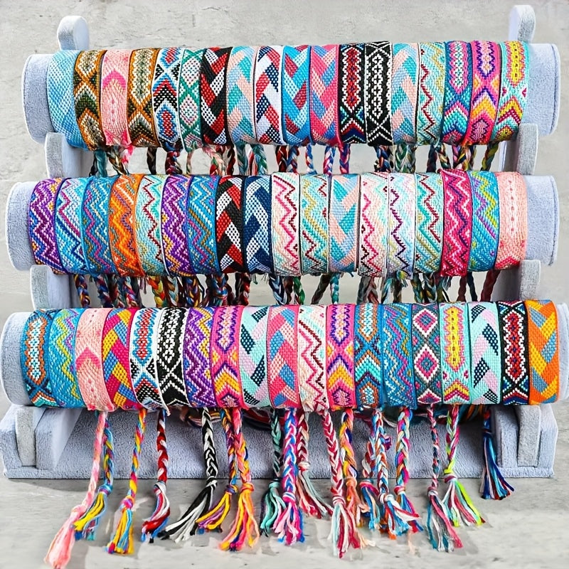 24pcs Bohemian Style Handwoven Bracelets. Campus Style Bangle bangle bracelet