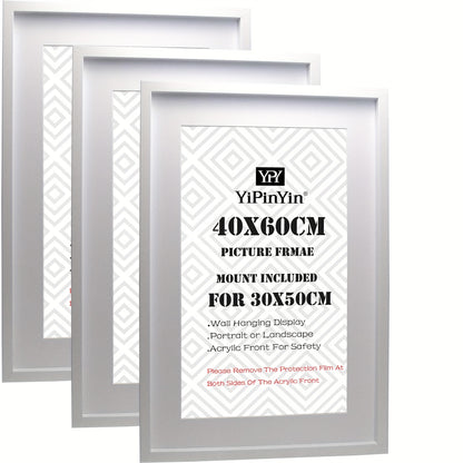 40x60cm(15.7x23.6inch) Wooden Boxed Picture Frames Set Of 3 with Mounts for 30x50cm, 60x40cm Poster Frame with Acid Free Mount for 30X50 Print.WHITE, BLACK, NATURE WOOD, BLACK/WHITE 2TONE, WOOD/WHITE 2TONE TOTAL 5 COLORS AVILABLE