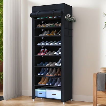 10 Tier Shoes Rack Storage Shoe Cabinet With Dustproof Cover Storage Organiser Holds Pairs Shoe Stand For Hallway Living Room