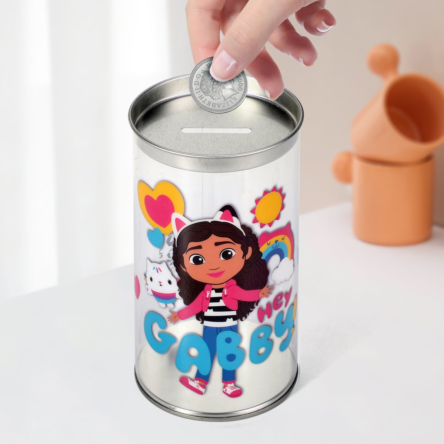 Gabby'S Dollhouse 4 Pair Ankle Cotton Socks for Kids - Ideal Kids Girls Children Gift - Packed in Round Money Piggy Bank Plastic Cylinder