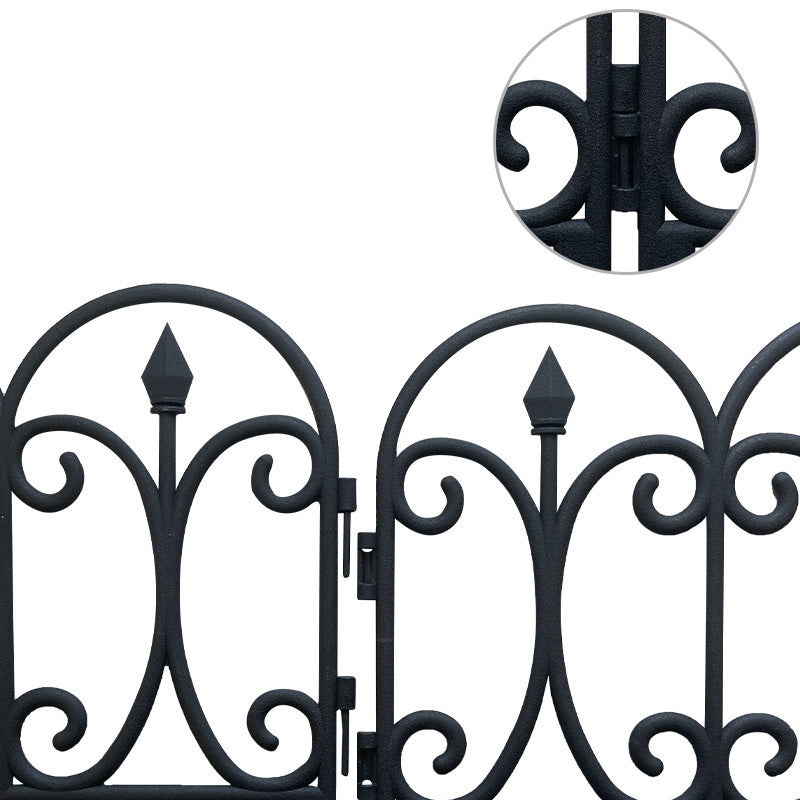 6 Packs - European Plastic Garden Fence, Wrought Iron Effect Garden Fence Practical Garden Fence, Durable, Can Withstand The Weather, Black Size: 60x33cm/23.62x12.99inch.