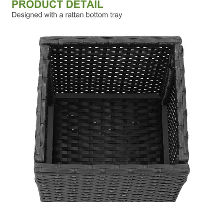 Taylor & Brown 2 Pack Tall Rattan Wicker Planters with Removable Liner, Large Indoor Outdoor Plant Pots 61cm x 30.5cm
