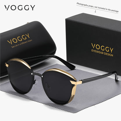 [sunglasses]VOGGY Retro Butterfly Polarized Sunglasses - UV Protection, Metal Frame for Men & Women - Perfect for Driving, Hiking, Cycling, Fishing, Travel & Parties, Gifts