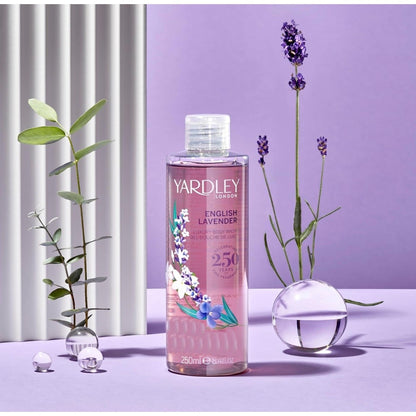 Yardley London English Lavender Body Wash, Floral Womens Shower Gel with Shea Butter, Cleansing and Hydrating Body Wash for Women 250ml