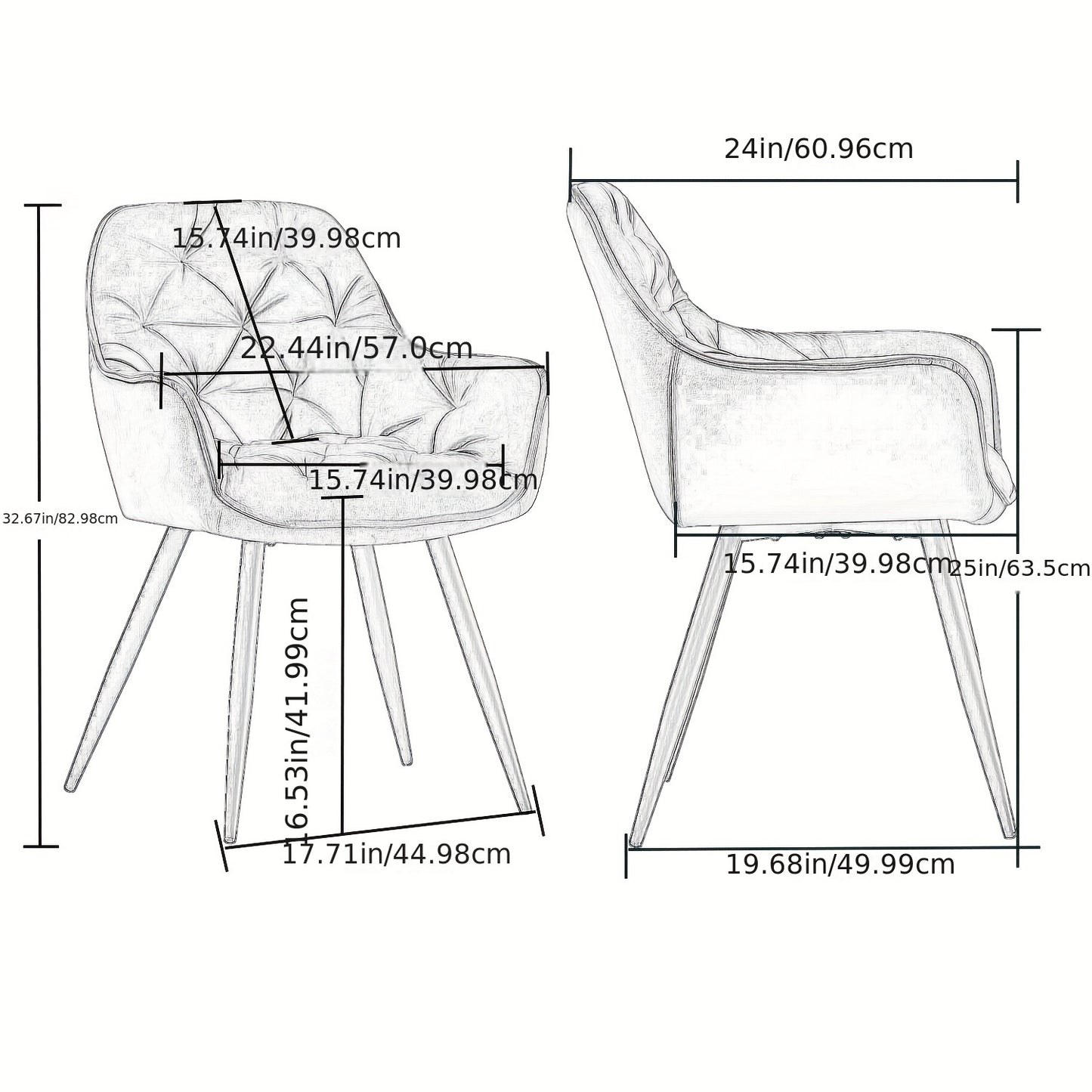 Contemporary Upholstered Velvet Dining Chairs Featuring Armrests, Suitable for Kitchens, Leisure Lounges, Living Rooms, Bedrooms, And Reception Areas