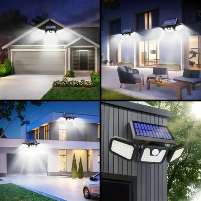 74LED Outdoor Wall Light, IP44 Waterproof, 3-Mode LED Motion Sensor Security Light, Outdoor Solar Light for Christmas, Halloween, Garage, Garden, Camping, Pathway, Yard, Porch.