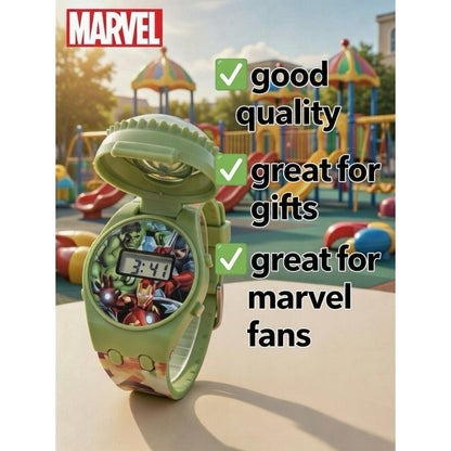 Marvel Kids Toys Light Up Watch for Boys & Girls – Hulk, Spider-Man, Iron Man & Captain America Toy Watch – Adjustable Watch Strap – Party Bag Fillers Kids – Fidget Toys – Toys for Boys Ages 3+