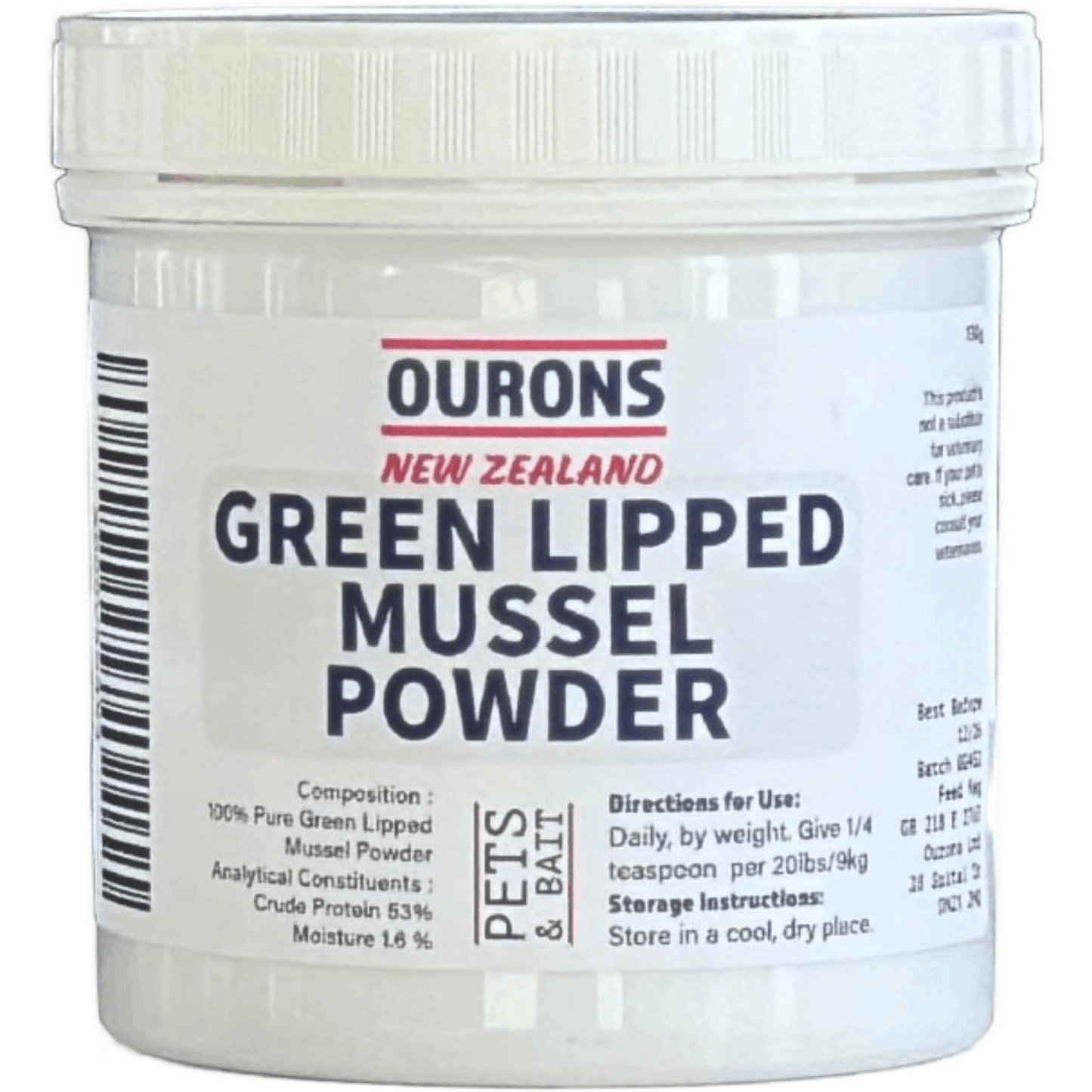 Green Lipped Mussel Powder for Dogs – 130g Natural Joint Health Supplement