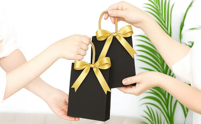 Kraft Paper Gift Bags with Handles 100 Pack – Thick Brown, Black & White Party Bags for Christmas, Weddings, Birthdays, Retail & Gift Wrapping UK