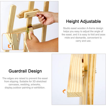 Easel Stand 1.5M Studio Easel Canvas Stand for Wedding Adjustable Drawing Painting Holder Foldable Artist Tripod Easel for Painting Sketch Exhibition