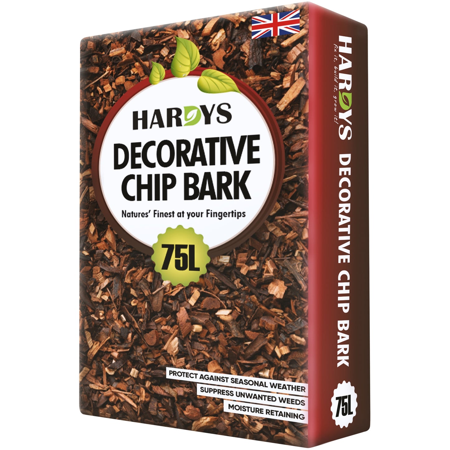 Hardys 75L Pine Landscape Bark Chippings for Garden - Decorative Wood Bark Chips - Mulches Down, Insulates Roots, Weed Control - Path, Playground, Border Wood Chippings for Garden