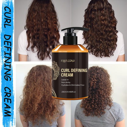 280Ml Curl Cream Containing Moroccan Argan Oil, Castor Oil, Rosemary Essential Oil Defining Curl Cream Increasing Hair Shine And Volume Suitable for Wavy And Curly Hair Moisturizing Hair Deep Care Styling Cream