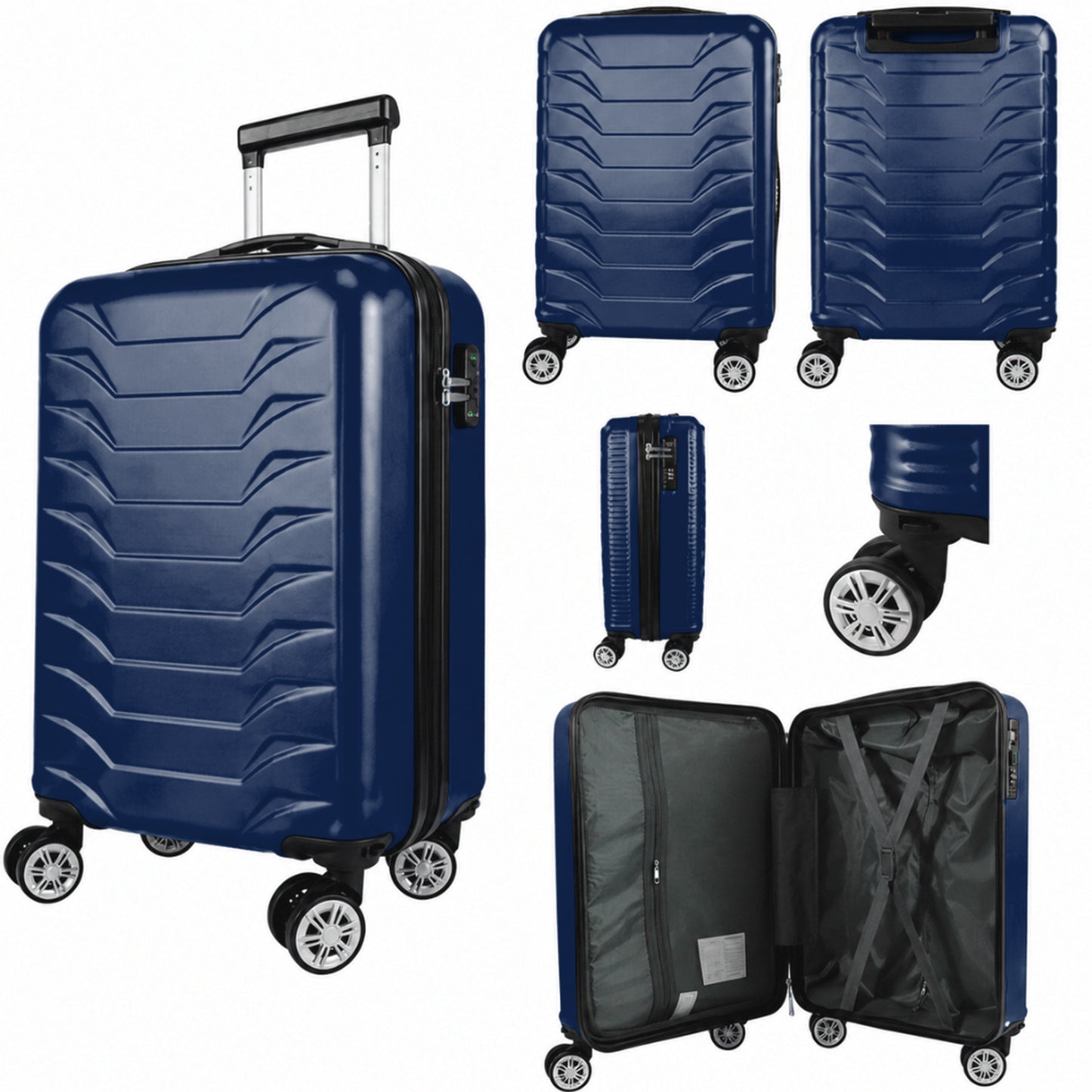 Direct Luggage Underseat Cabin Case 40 x 25 x 20 cm RyanAir Approved Size with Combination Lock and Detachable 360° Wheels T-HC-US-1627