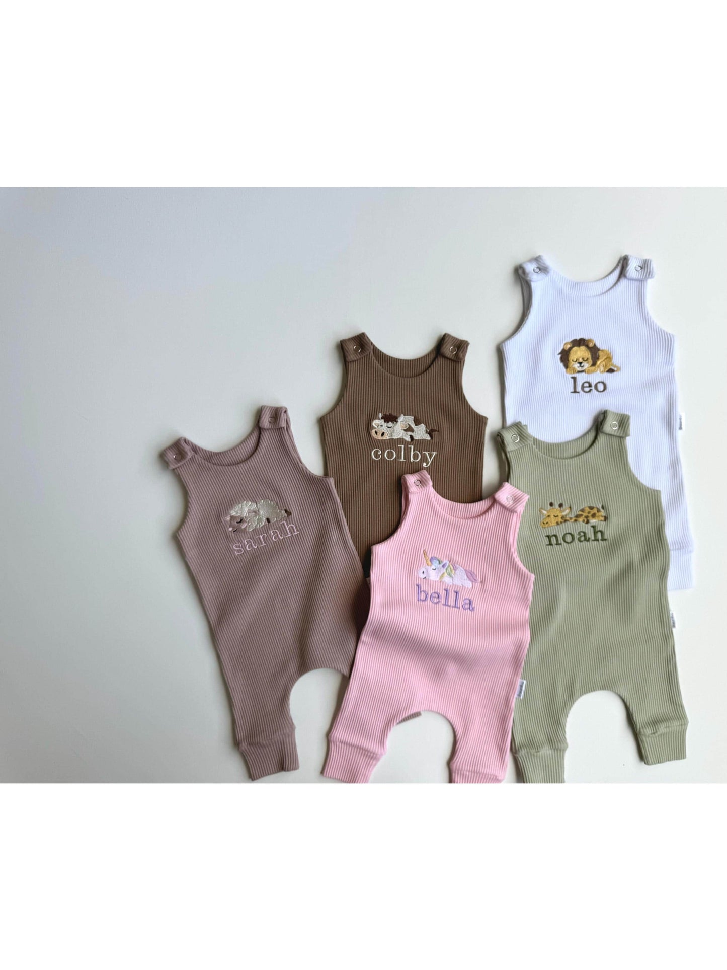 Soft Cotton Baby Dungarees, Personalised or Plain, Embroidered, 9 Colours, From Newborn to 3 Years - Ideal Baby Shower Gifts, Personalised Baby Gifts, Baby Clothes, New Baby Gifts