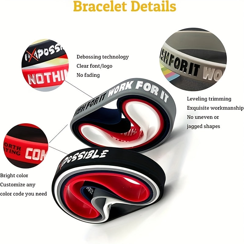 New Hot-Selling 25pcs Silicone Wristbands with Heart Patterns, Customizable with Your Own Text, Unisex Bracelets for Holidays or Daily Wear, Lightweight Wristbands, Suitable for Weddings, Birthdays, Corporate Events, Christmas, Earth Day