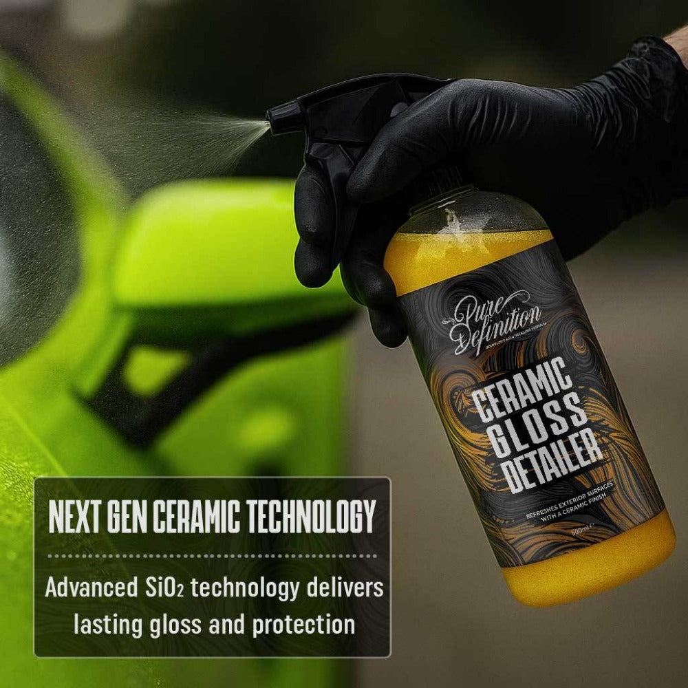 Ceramic Gloss Detailer SiO2 Car Detailing Spray Sealant 500ml – Hydrophobic Coating with UV Protection, Water Beading & Deep Gloss Finish for Paint, Glass, Trim & Mirrors