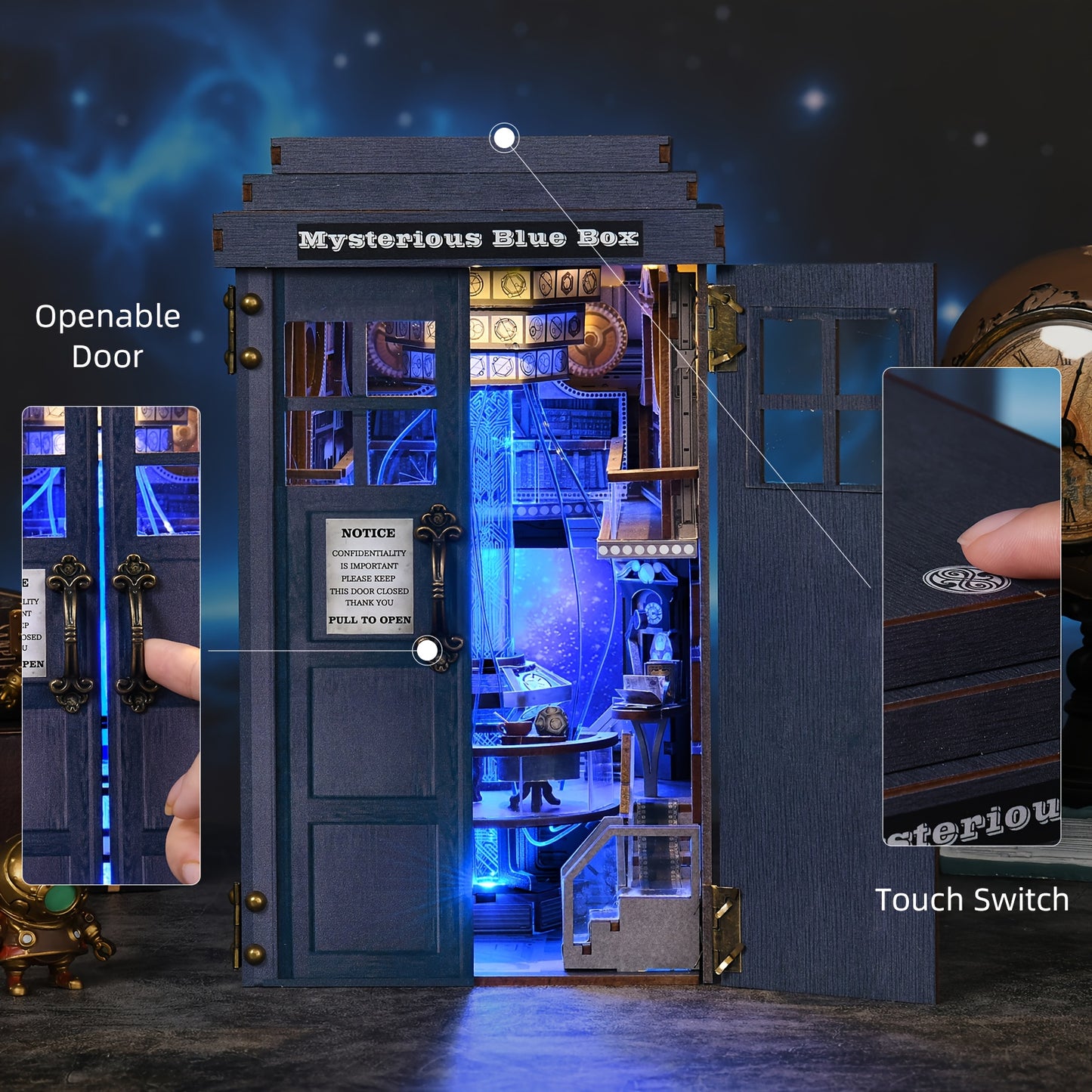1 DIY Booknook Kit & Doll House - 3D Wooden Puzzle Building with Mysterious Magic Box, Wood Craft Kit for Miniature Doll's House, Challenging 3D Puzzle for s &, Christmas/ Birthday Gift,