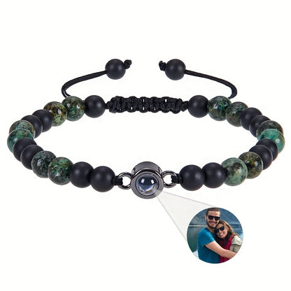 Customized Personalized Frosted Stone Photo Projection Bracelet, Customized Photo Projection Bracelet Festival Gifts