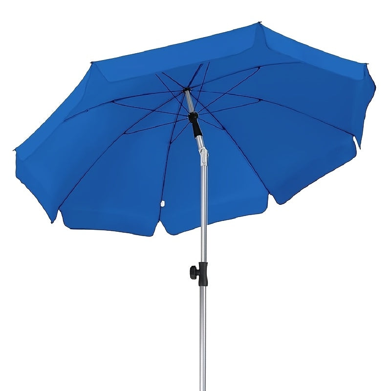 2 X 2m Parasol, Market Umbrella, Round Garden Umbrella, 8 Steel Braces, Base Not Included, Patio Umbrella for Garden, Balcony And Patio, Grey/ Beige/ Blue/ Orange