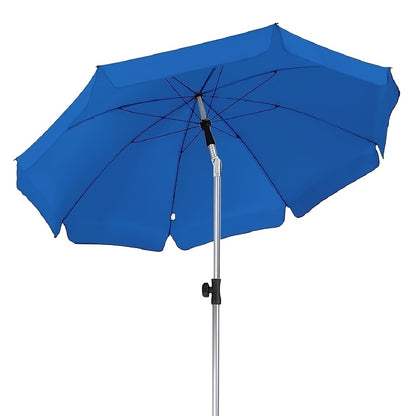 2 X 2m Parasol, Market Umbrella, Round Garden Umbrella, 8 Steel Braces, Base Not Included, Patio Umbrella for Garden, Balcony And Patio, Grey/ Beige/ Blue/ Orange