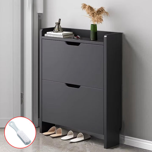 Shoe Cabinet with 2-Drawers, Storage Shoe Rack Organizer with Cut-out Handles, Entryway Hallway Furniture