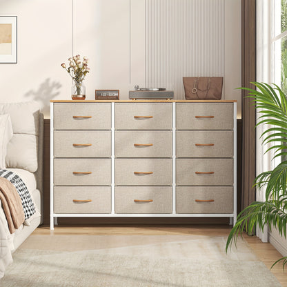 12-Drawer Dresser with Sturdy Handles, Bedroom Furniture