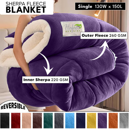Soft Cozy Sherpa Blanket, Double-Sided Throw Blanket, Contemporary Design, Warm Throw for Couch, Bed, Office and Travel, Versatile All-Season, Perfect Holiday Gift