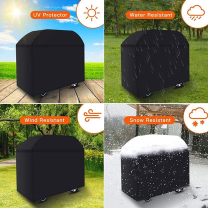 BBQ Grill Cover, Heavy Duty 600D Oxford Fabric, Waterproof and Dustproof Outdoor Grill Protector, AntiUV Weather Resistant BBQ Cover, Durable and Tear Resistant Barbecue Cover, Fits Most Grills Up to 155x61x97cm, All Season Grill Cover for Gas Grills, Cha