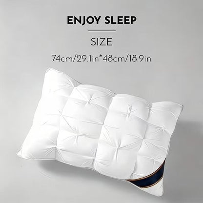 4PCS 5-Star Hotel Quality Pillows Premium Non-Collapsible Pillow Core Soft Breathable Machine Washable All-Season for Home Bedroom Daily Rest Improved Sleep Quality