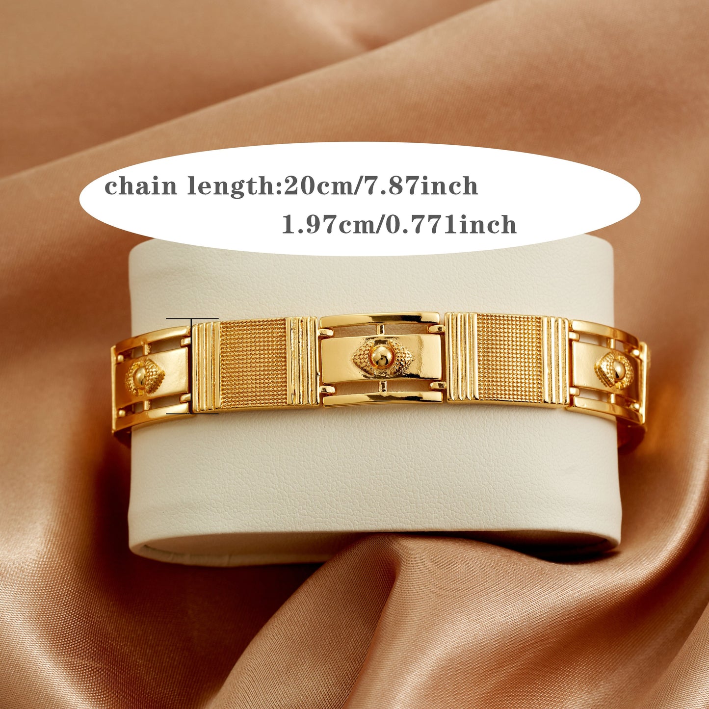 1pc Luxurious Golden Cuffed Women Men Square Bangle Wide Wristband Jewelry Gift