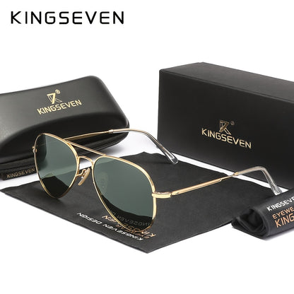 Kingseven Classic Pilot Polarized for Men And Women Fashion Unisex Style Eyewear for Activities, Parties, And Photography Props