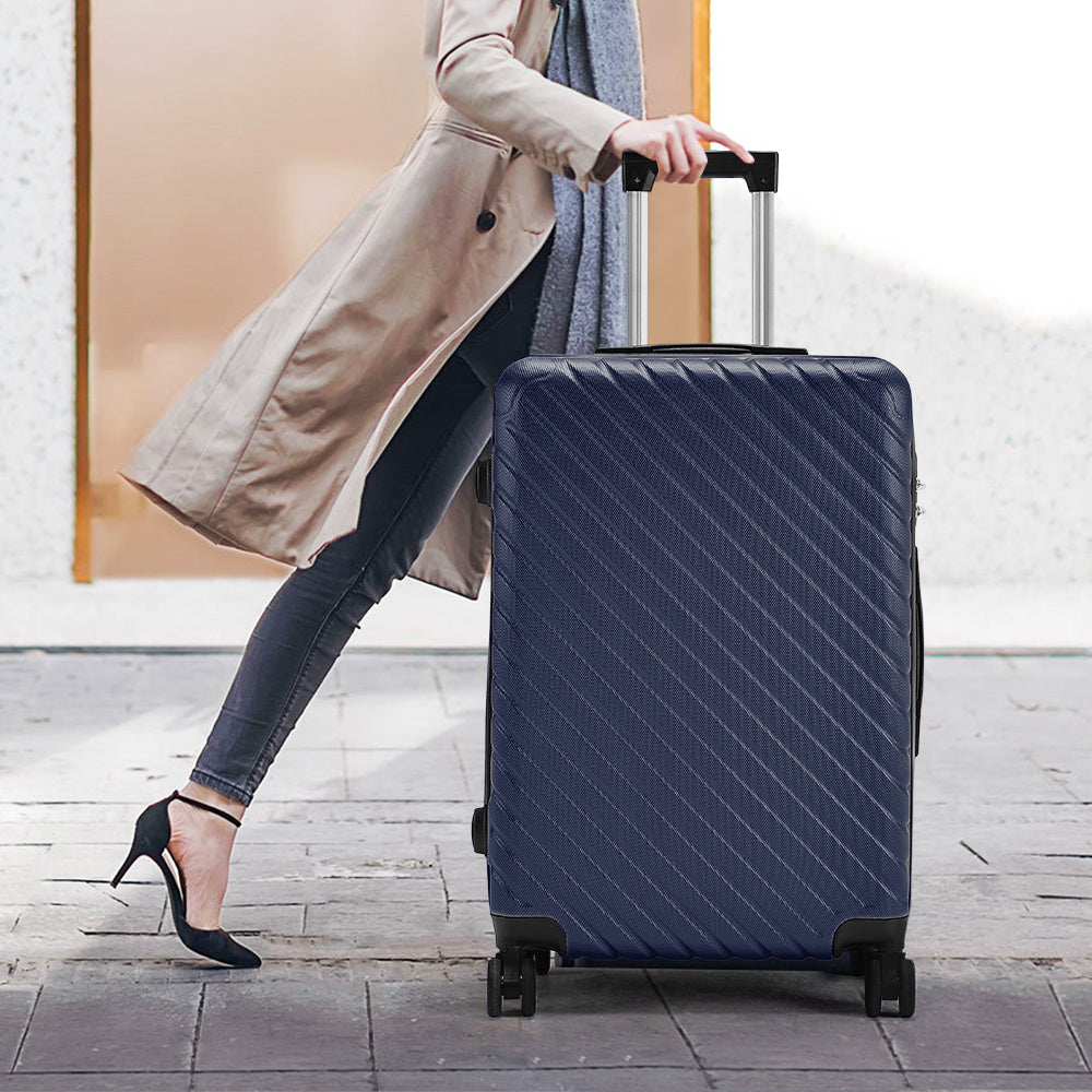 20" Suitcase Lightweight 4 Wheel Spinner Hard Shell ABS Luggage Hold Check in Travel Case Cabin Suitcase Carry On Suitcase, Hard Shell Suitcase with 4 Wheels Cabin Luggage Blue B