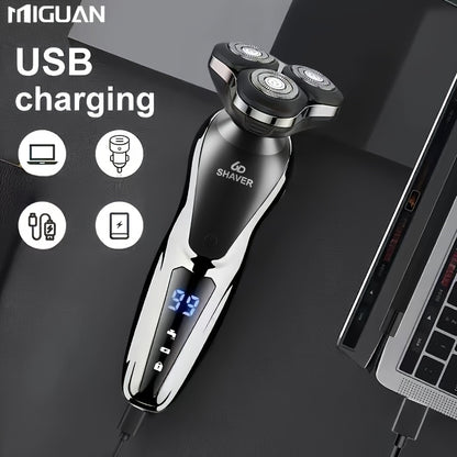 Electric Razor for Men, 3in 1 Electric Shaver Nose Hair Trimmer USBRechargeable Portable Razor 3D Floating Blade Digital Display ShavingBeard Machine