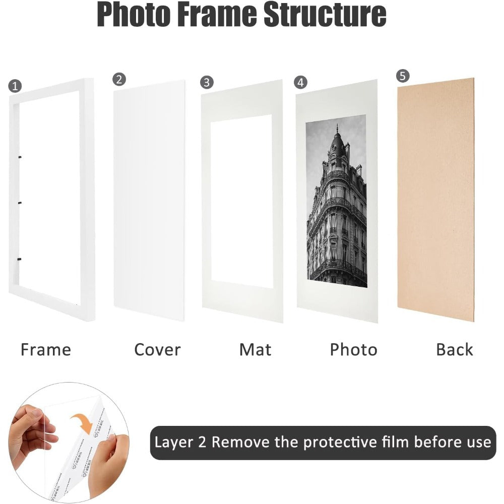 3 Pack A3 Photo Frame 29.7 x 42cm Black/White Picture Frame Wall & Tabletop Frames, Portrait or Landscape Display for Posters, Prints & Certificates