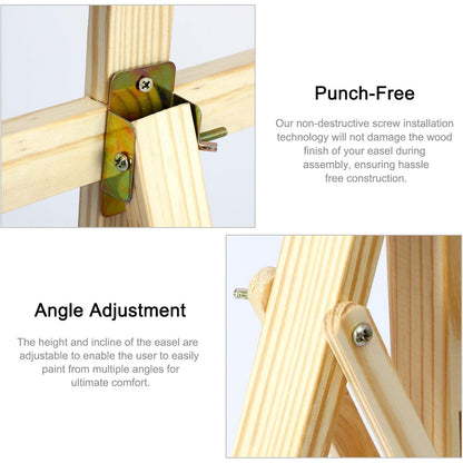 Easel Stand 1.5M Studio Easel Canvas Stand for Wedding Adjustable Drawing Painting Holder Foldable Artist Tripod Easel for Painting Sketch Exhibition