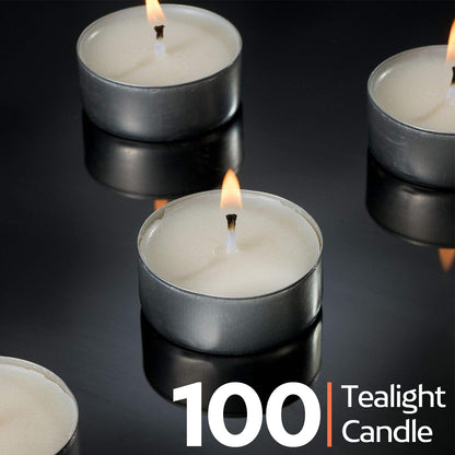99 Packs Of 8-Hour Burning Tealight Candles, Unscented White Long-Lasting Wick Candles, Suitable for Holiday Decorations, Parties, And Home Decorations Graduation Season Gifts