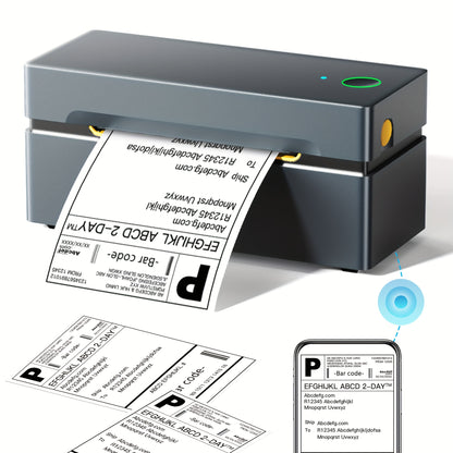 PL80E Wireless Shipping Label Printer - No Ink Required, Ready for Use, 10.16X15.24 cm Label Printing, Compatible with Cell Phones And Computers, Ideal for Small Business Logistics, Includes 50 Test Paper Sheets