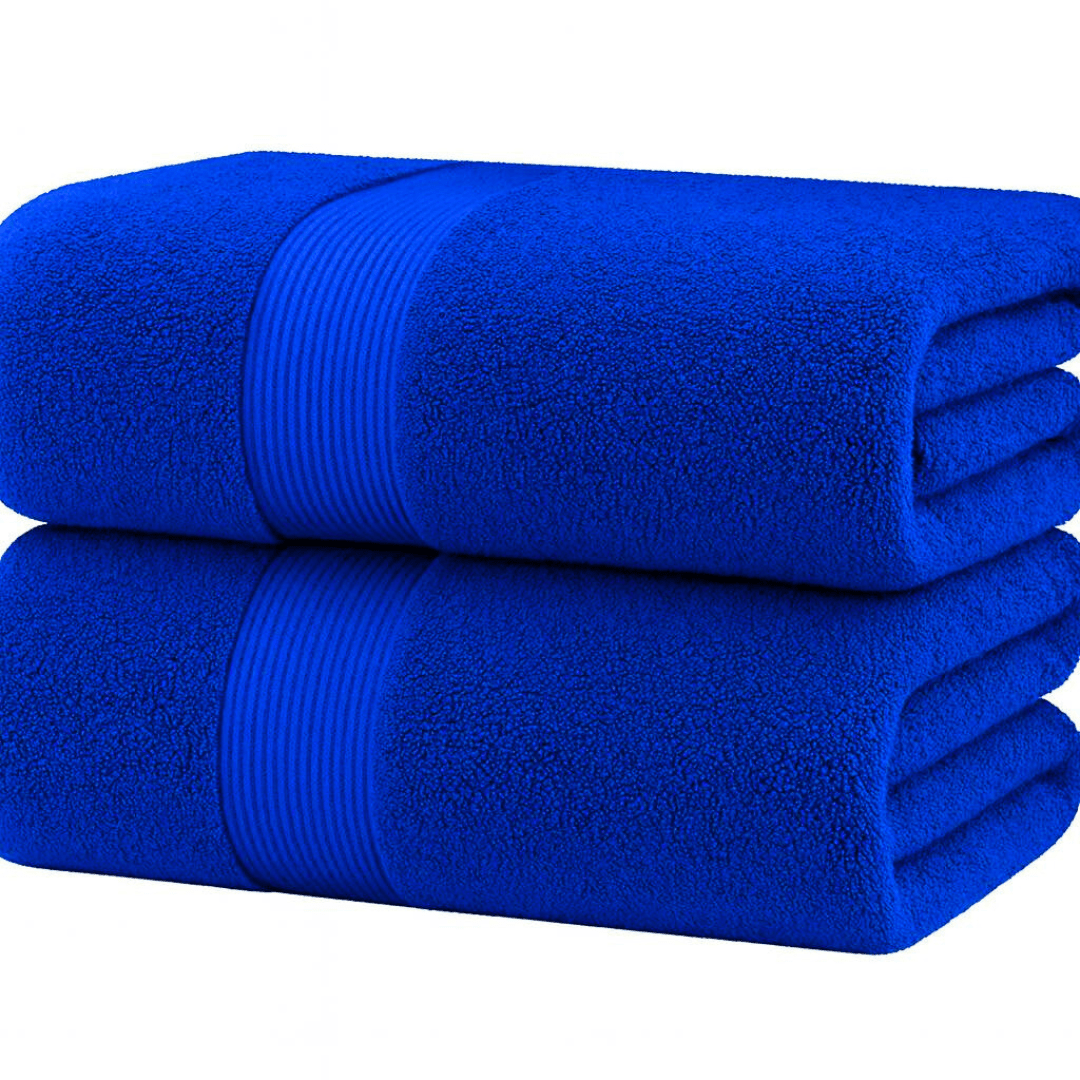 Pack of 2 Cotton Bath Sheets (75×145 cm), Soft, Absorbent & Machine Washable, Ideal for Bathroom, Gym or Daily Use