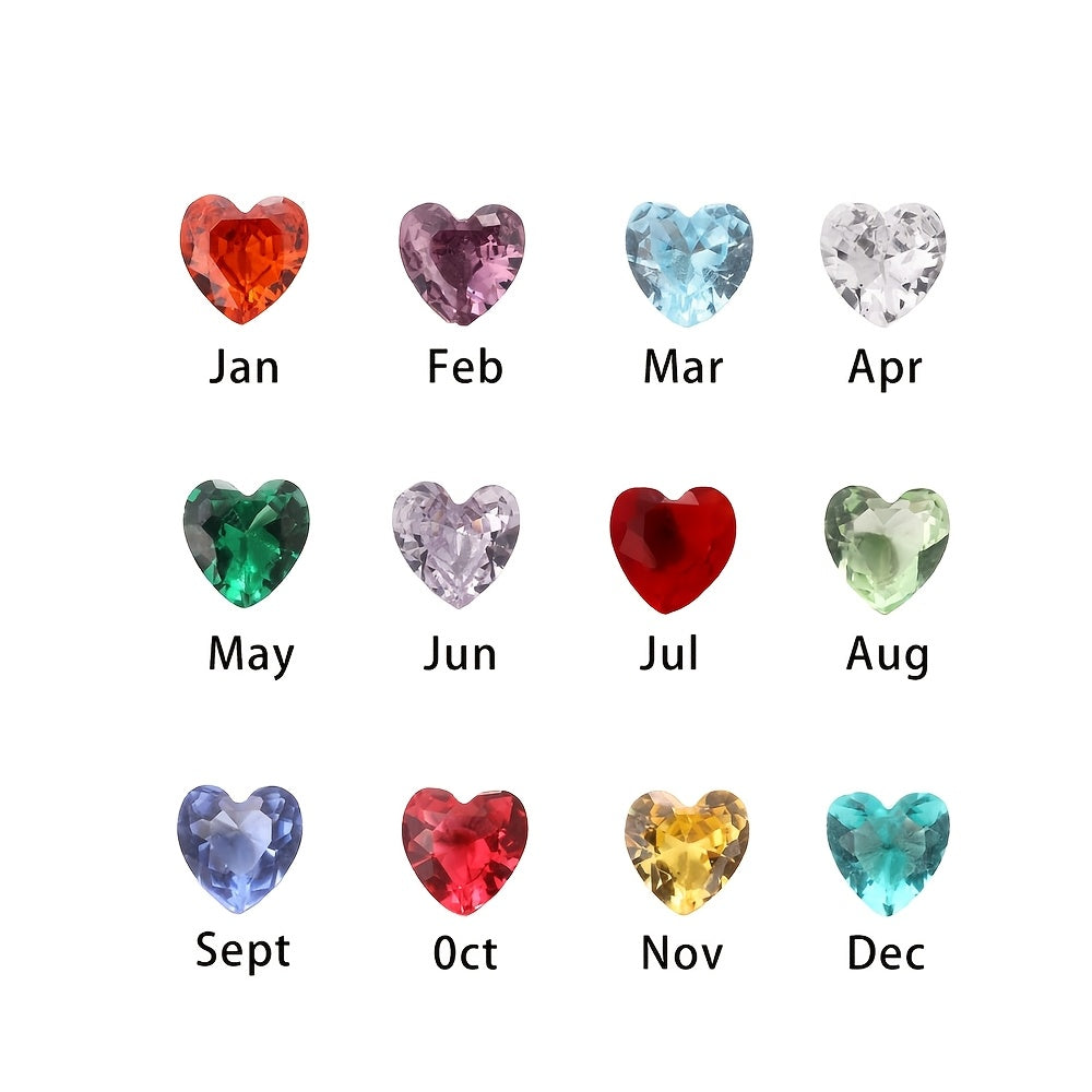Personalized Heart Birthstone Ring, Custom Birthstone Golden Name Ring, Stainless Steel Elegant Nameplate Open Ring, Best Birthday Gift for Her, Birthstone Jewelry, Light Issues May Cause Color Differences in Birthstones