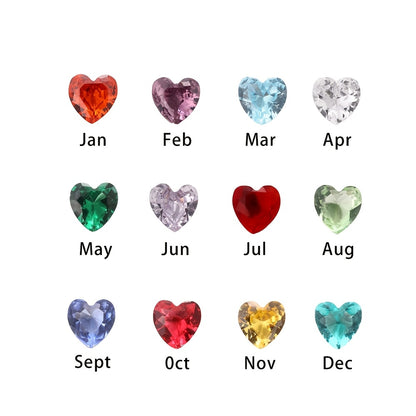 Personalized Heart Birthstone Ring, Custom Birthstone Golden Name Ring, Stainless Steel Elegant Nameplate Open Ring, Best Birthday Gift for Her, Birthstone Jewelry, Light Issues May Cause Color Differences in Birthstones