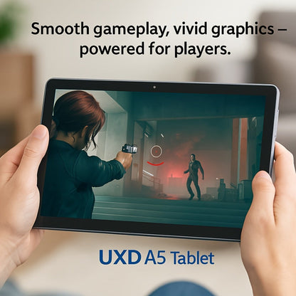 UXD A5 Android 15 Tablet 10.1 Inch 512GB ROM 16GB RAM LTE WiFi 6000mAh with Keyboard Mouse Stylus Case – 1TB Expandable HD Display Purple Grey Blue