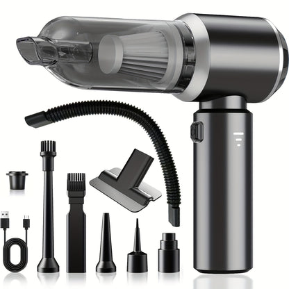 QILIEASY: 2026 New 100W High-Power Handheld Car Vacuum Cleaner with 20000Pa Powerful Suction, Wet and Dry Vacuum with Suction and Blowing Functions, Equipped with Hose and Crevice Tool, 2000mAh*3 Large-Capacity Battery