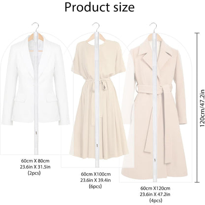 12 Pack Dress Bags Garment Bags Clothes Bags with Zipper