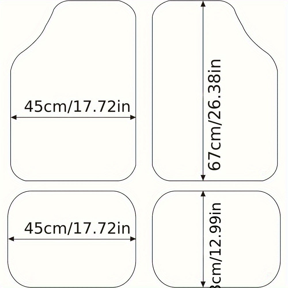 4PCS Car Floor Mats Floor Mat Set, Universal All-Weather Floor Mats With Embroidered Car Carpet Waterproof And Non-Slip Heel Protector, Made Of Carpet Material