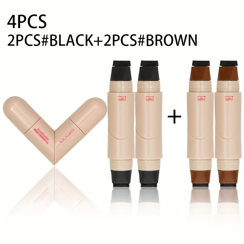 4pcs Double-Ended Rotating Eyeliner Stamp Set - One Stamp Creates Perfect, Waterproof, Smudge-Proof, and Sweat-Resistant Eyeliner for Symmetrical Application. Ideal for Beginners and Perfect as a Gift