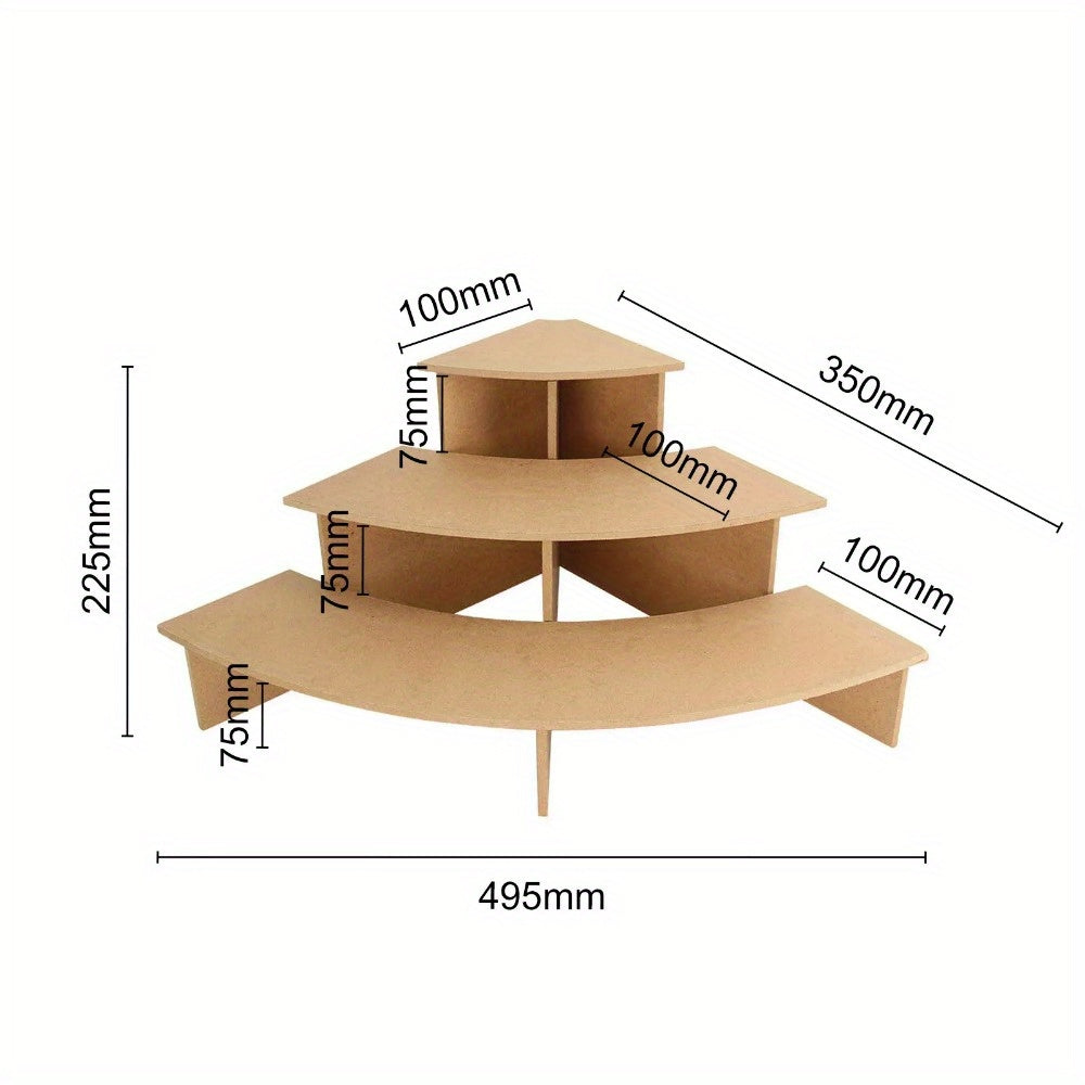 3 Tier Craft Stand Corner Display Stand Cosmetic Shelf Desktop Display Stand POS Point of Sale Display Stand For Retail Counter Shops