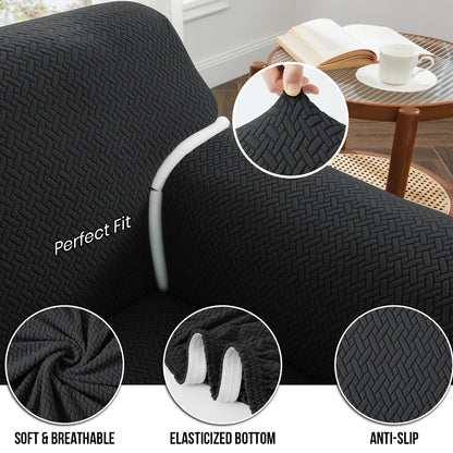 1pc Stretchable Spandex Elastic Sofa Cover – 1, 2, 3 Seater Polyester Spandex Furniture Protector, Anti-Slip Grip & Pet-Friendly, Machine Washable, Perfect for Living Room & Home Decoration