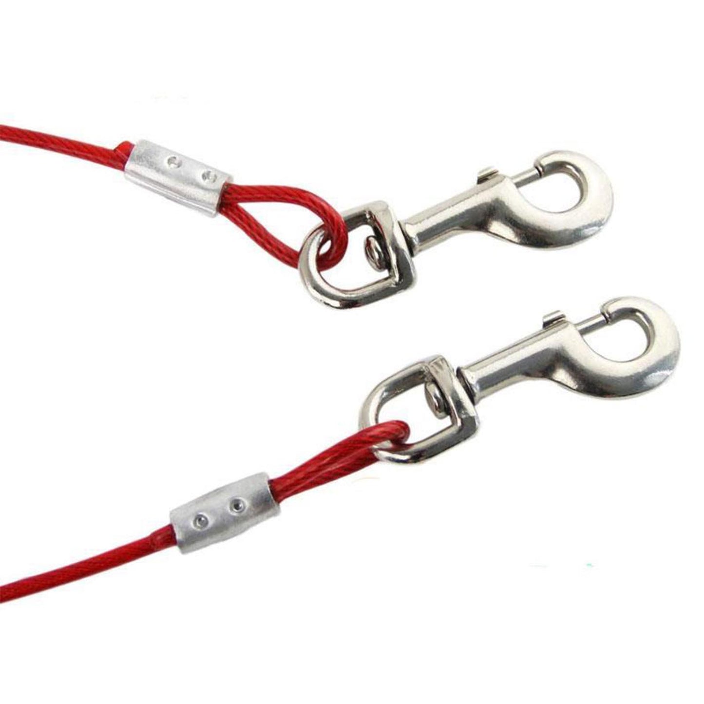 10ft Dog Tie-Out Cable with Spiral Stake – Heavy-Duty Outdoor Leash with Spring Clip – Ideal for Garden & Camping